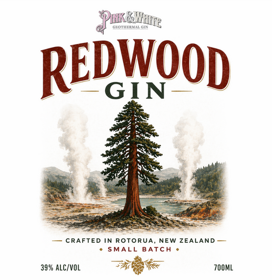 **NEW RELEASE** Pink & White REDWOOD GIN - 700ml - 39%